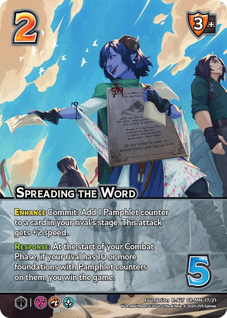 Image for Spreading the Word (Alternate Art) (Challenger Series: Vox Machina and Mighty Nein) (CR-MN 17/21) - UniVersus