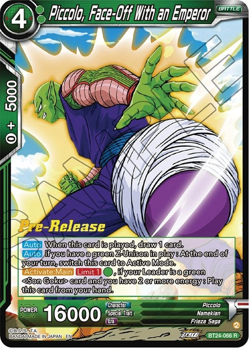 Image for Piccolo, Face-Off With an Emperor (Beyond Generations Pre-Release Cards) (BT24-066) - Dragon Ball Super: Masters