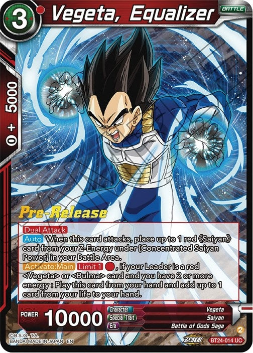 Image for Vegeta, Equalizer (Beyond Generations Pre-Release Cards) (BT24-014) - Dragon Ball Super: Masters