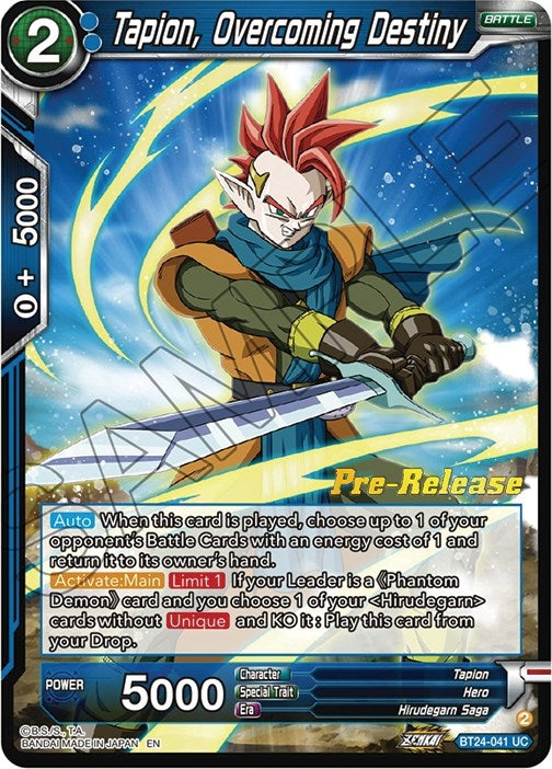 Image for Tapion, Overcoming Destiny (Beyond Generations Pre-Release Cards) (BT24-041) - Dragon Ball Super: Masters