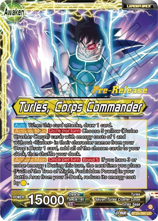 Image for Turles // Turles, Corps Commander (Beyond Generations Pre-Release Cards) (BT24-080) - Dragon Ball Super: Masters