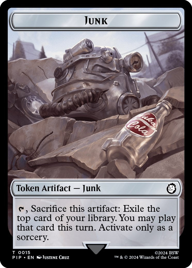Image for Junk // Soldier (0004) Double-Sided Token (Universes Beyond: Fallout) (15 // 4) - Magic: The Gathering