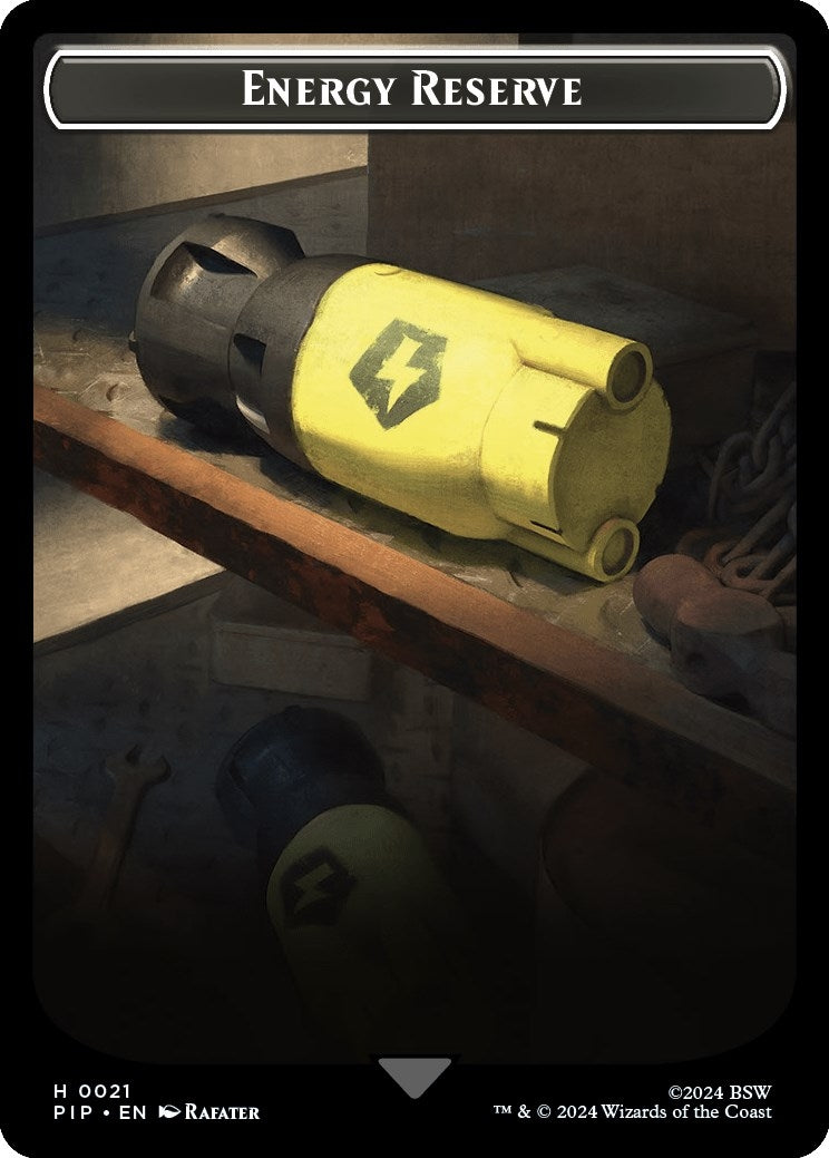 Image for Energy Reserve // Robot Double-Sided Token (Universes Beyond: Fallout) (21 // 16) - Magic: The Gathering