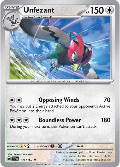 Image for Unfezant (SV05: Temporal Forces) (135/162) - Pokemon