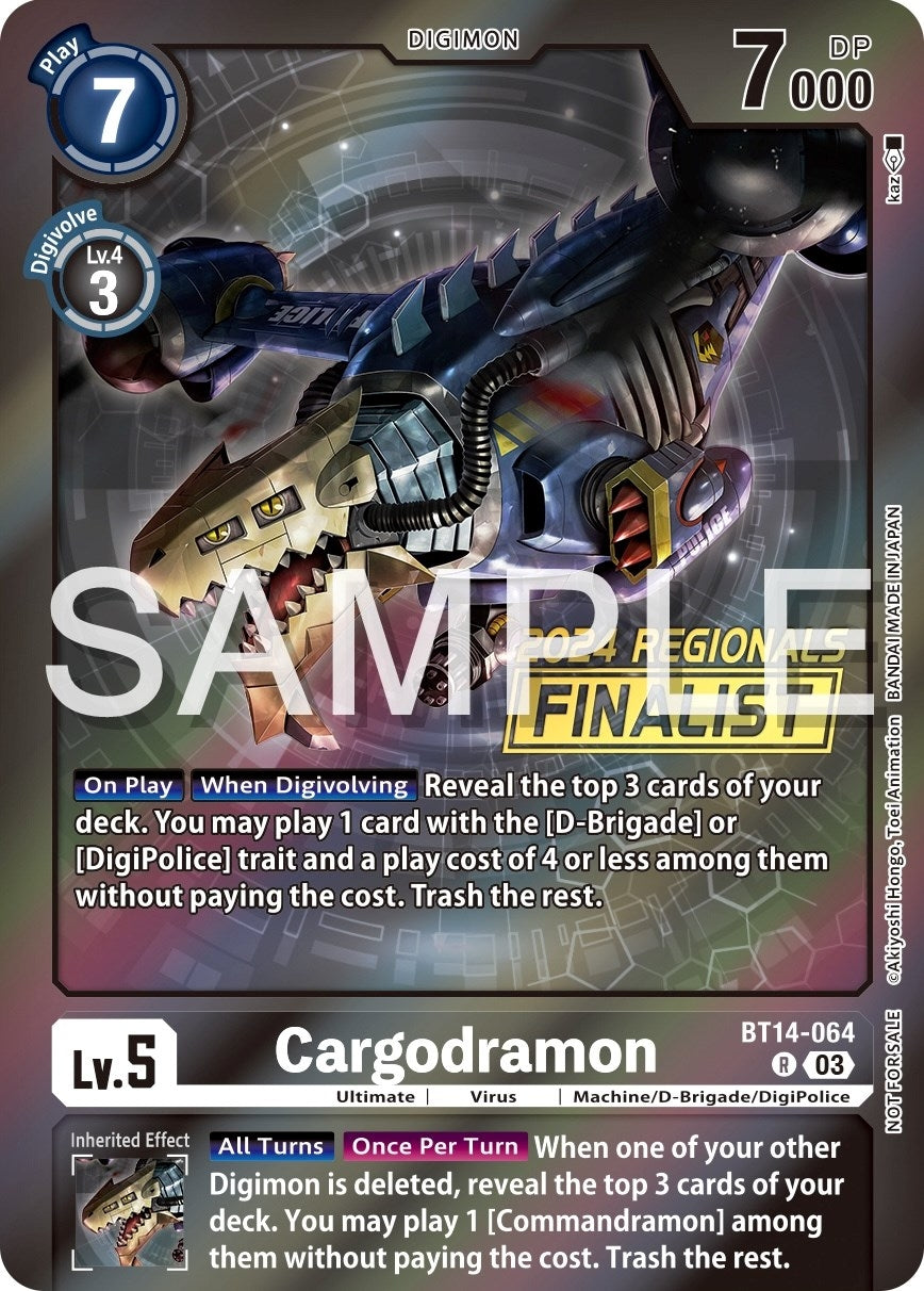 Image for Cargodramon (2024 Regionals Finalist) (BT14) (14064)