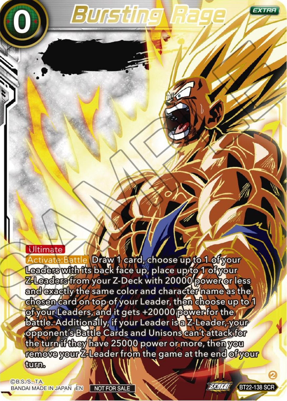 Image for Bursting Rage (Serial Numbered) (Tournament Promotion Cards) (BT22-138) - Dragon Ball Super: Masters