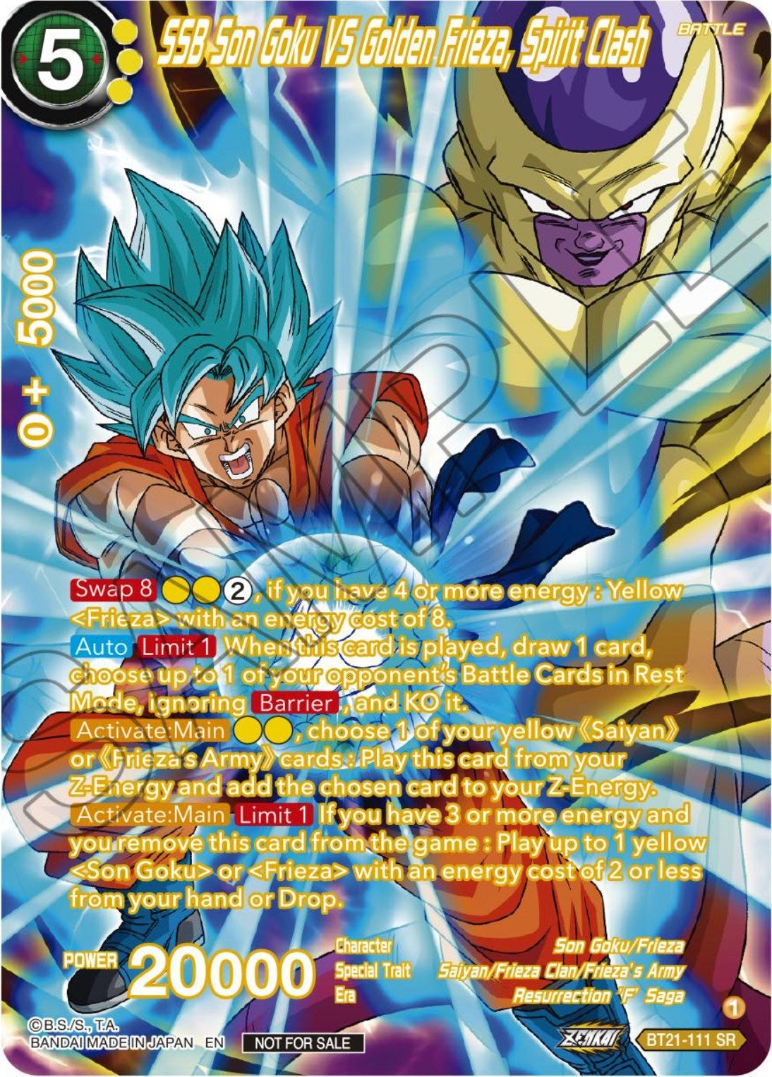 Image for SSB Son Goku VS Golden Frieza, Spirit Clash (Premium Alt-Art Card Set 2024 Vol.1) (Promotion Cards) (BT21-111) - Dragon Ball Super: Masters
