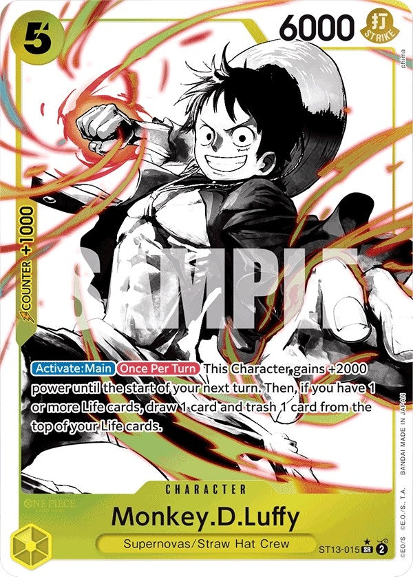 Image for Monkey.D.Luffy (015) (Parallel) (Ultra Deck: The Three Brothers) (ST13-015) - One Piece Card Game