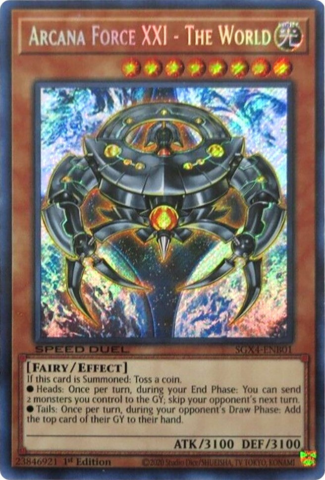 Image for Arcana Force XXI - The World (Secret Rare) (Speed Duel GX: Midterm Destruction) (SGX4-ENB01) - YuGiOh