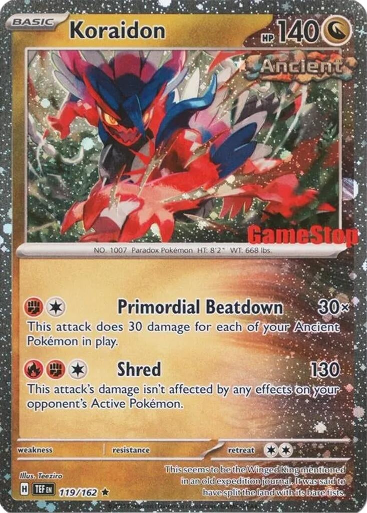 Image for Koraidon (Gamestop Promo) (Miscellaneous Cards & Products) (119/162) - Pokemon