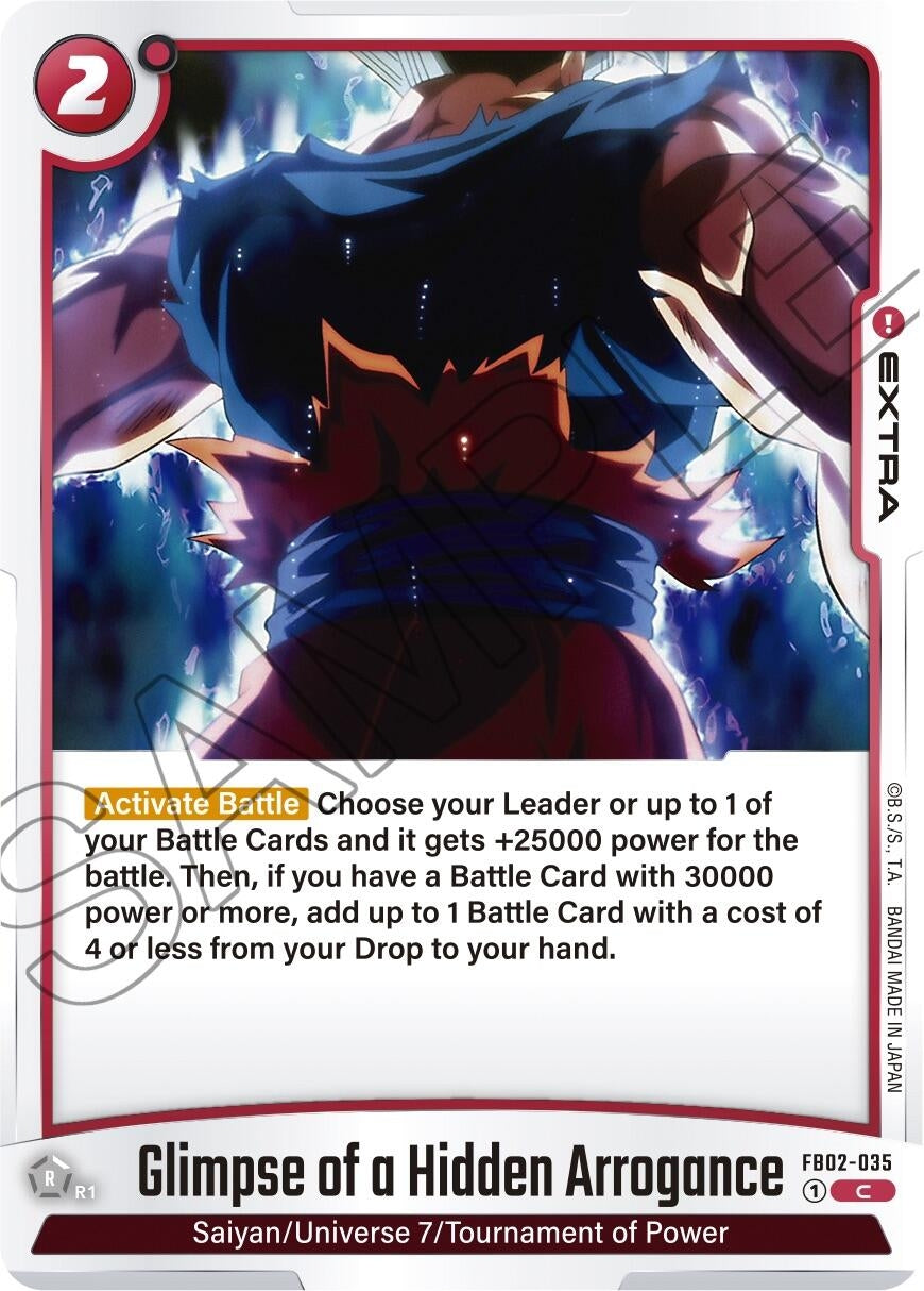 Image for Glimpse of a Hidden Arrogance (Blazing Aura) (FB02-035) - Dragon Ball Super: Fusion World