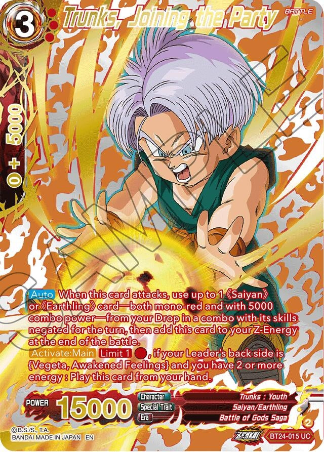 Image for Trunks, Joining the Party (Collector Booster Gold) (Beyond Generations) (BT24-015) - Dragon Ball Super: Masters