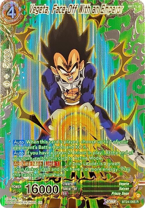 Image for Vegeta, Face-Off With an Emperor (Collector Booster Gold) (Beyond Generations) (BT24-065) - Dragon Ball Super: Masters