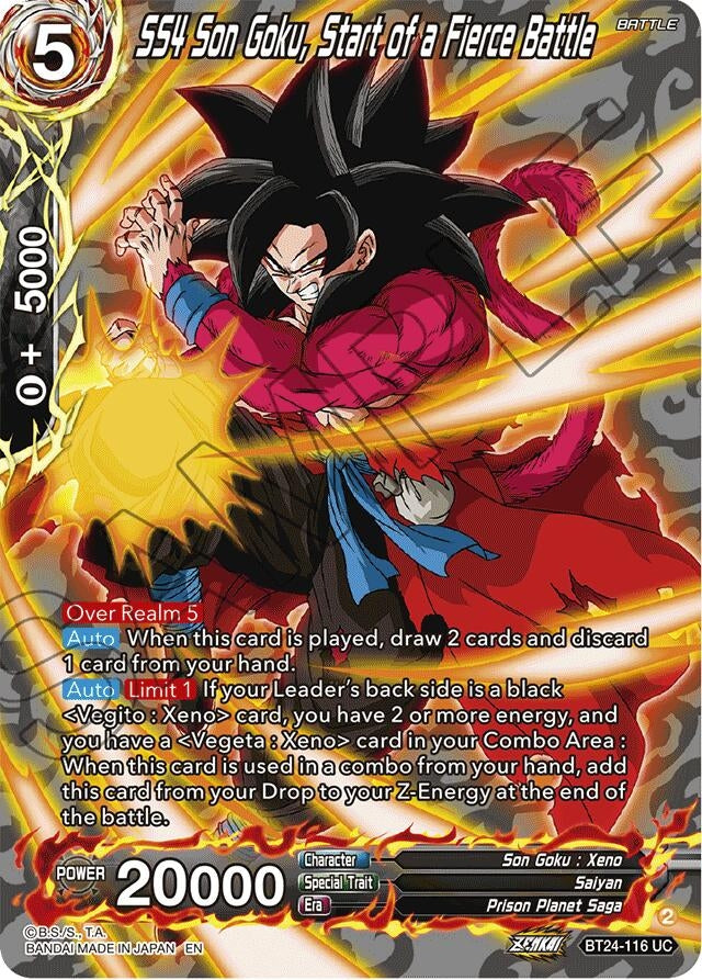 Image for SS4 Son Goku, Start of a Fierce Battle (Collector Booster Silver) (Beyond Generations) (BT24-116) - Dragon Ball Super: Masters