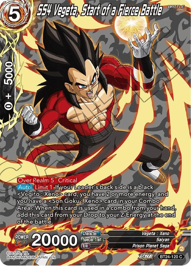 Image for SS4 Vegeta, Start of a Fierce Battle (Collector Booster Silver) (Beyond Generations) (BT24-120) - Dragon Ball Super: Masters