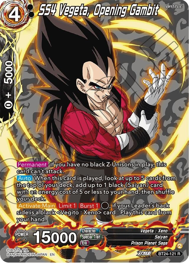 Image for SS4 Vegeta, Opening Gambit (Collector Booster Silver) (Beyond Generations) (BT24-121) - Dragon Ball Super: Masters