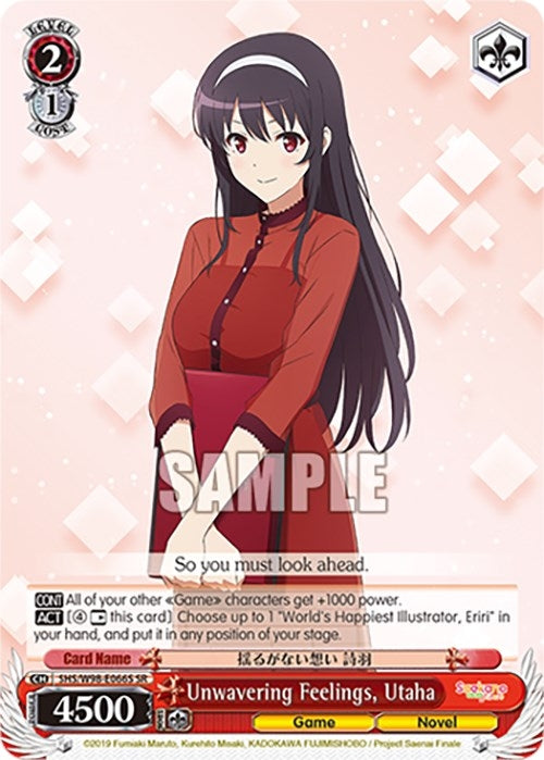Image for Unwavering Feelings, Utaha (SR) (Saekano the Movie: Finale) (SHS/W98-E066S SR) - Weiss Schwarz