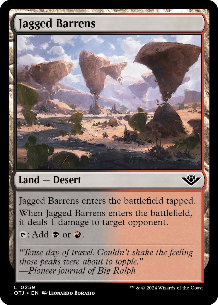 Image for Jagged Barrens (Outlaws of Thunder Junction) (259) - Magic: The Gathering