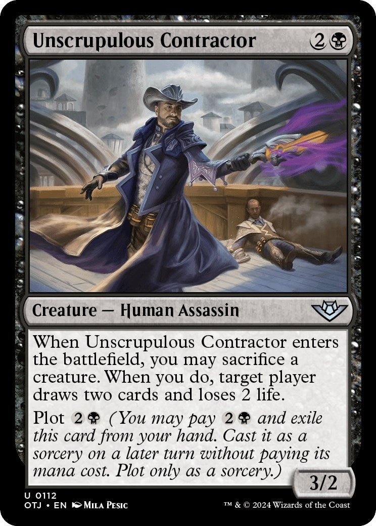Image for Unscrupulous Contractor (Outlaws of Thunder Junction) (112) - Magic: The Gathering