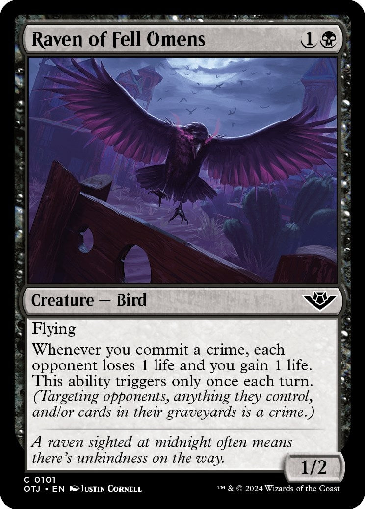 Image for Raven of Fell Omens (Outlaws of Thunder Junction) (101) - Magic: The Gathering
