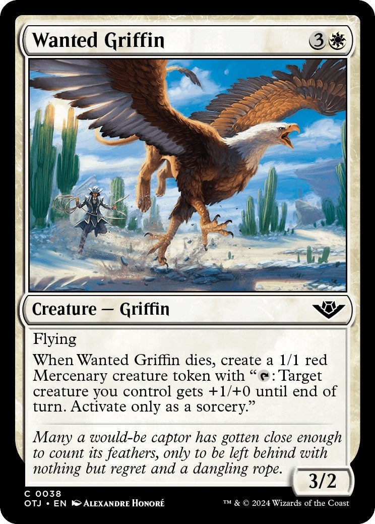 Image for Wanted Griffin (Outlaws of Thunder Junction) (38) - Magic: The Gathering
