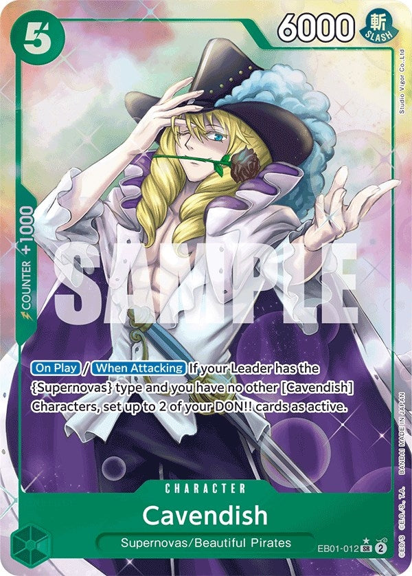 Image for Cavendish (Alternate Art) (Extra Booster: Memorial Collection) (EB01-012) - One Piece Card Game