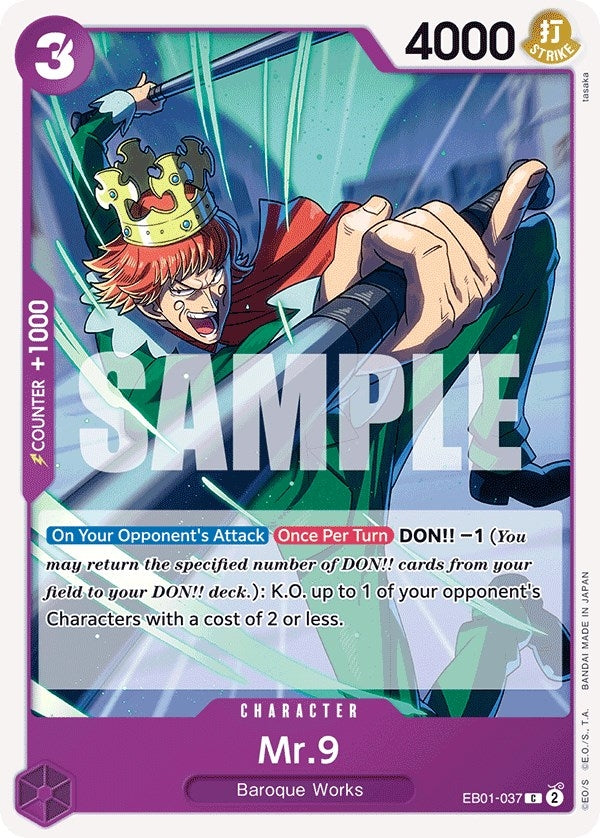 Image for Mr. 9 (Extra Booster: Memorial Collection) (EB01-037) - One Piece Card Game