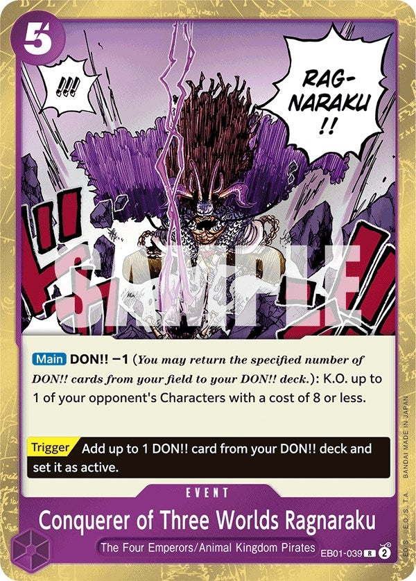 Image for Conquerer of Three Worlds Ragnaraku (Extra Booster: Memorial Collection) (EB01-039) - One Piece Card Game