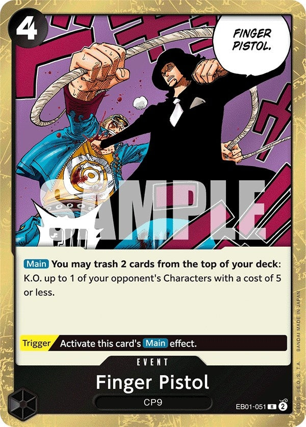 Image for Finger Pistol (Extra Booster: Memorial Collection) (EB01-051) - One Piece Card Game