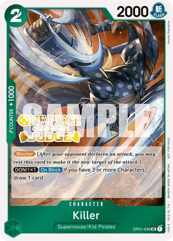 Image for Killer (Judge Pack Vol. 3) (One Piece Promotion Cards) (OP01-039) - One Piece Card Game