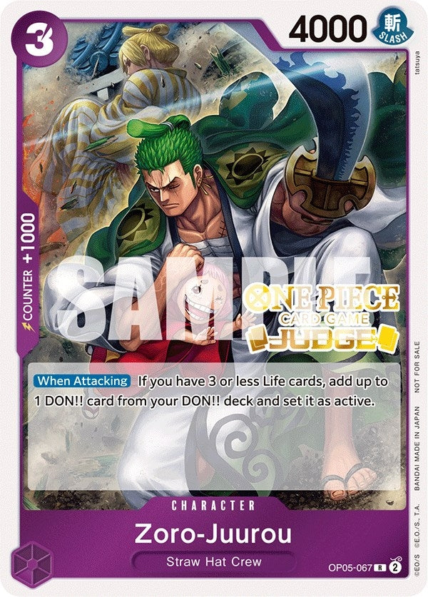 Image for Zoro-Juurou (Judge Pack Vol. 3) (One Piece Promotion Cards) (OP05-067) - One Piece Card Game