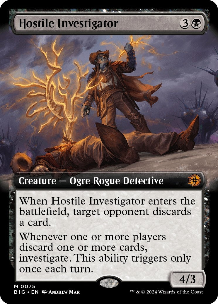 Image for Hostile Investigator (Extended Art) (Outlaws of Thunder Junction: The Big Score) (75) - Magic: The Gathering