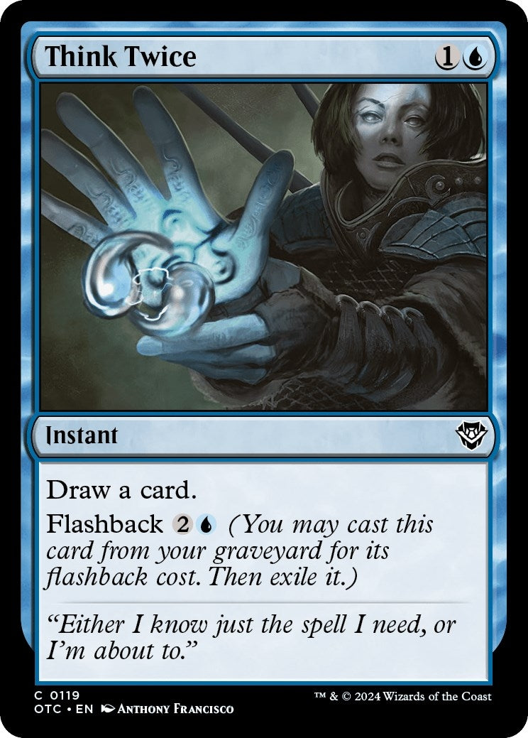 Image for Think Twice (Commander: Outlaws of Thunder Junction) (119) - Magic: The Gathering