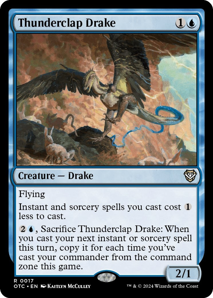 Image for Thunderclap Drake (Commander: Outlaws of Thunder Junction) (17) - Magic: The Gathering