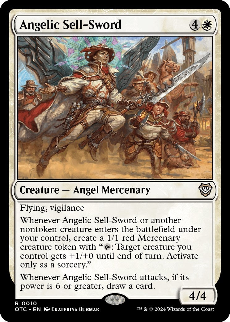 Image for Angelic Sell-Sword (Commander: Outlaws of Thunder Junction) (10) - Magic: The Gathering