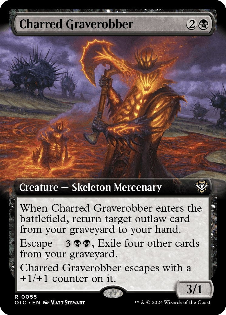 Image for Charred Graverobber (Extended Art) (Commander: Outlaws of Thunder Junction) (55) - Magic: The Gathering
