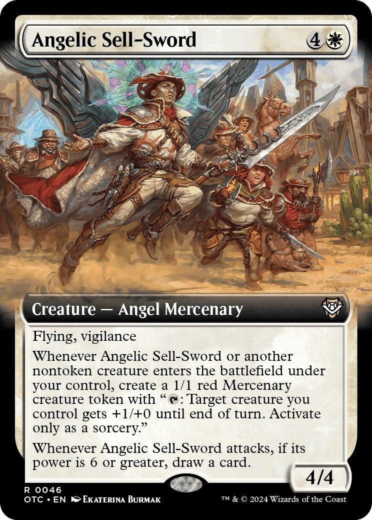 Image for Angelic Sell-Sword (Extended Art) (Commander: Outlaws of Thunder Junction) (46) - Magic: The Gathering