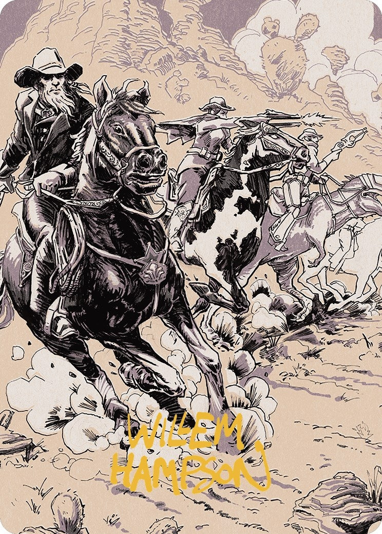 Image for Overwhelming Forces Art Card (Gold-Stamped Signature) (Art Series: Outlaws of Thunder Junction) (40) - Magic: The Gathering
