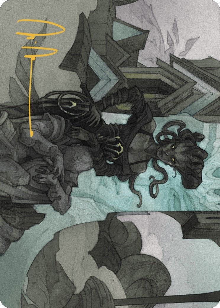 Image for Vraska Joins Up Art Card (Gold-Stamped Signature) (Art Series: Outlaws of Thunder Junction) (34) - Magic: The Gathering