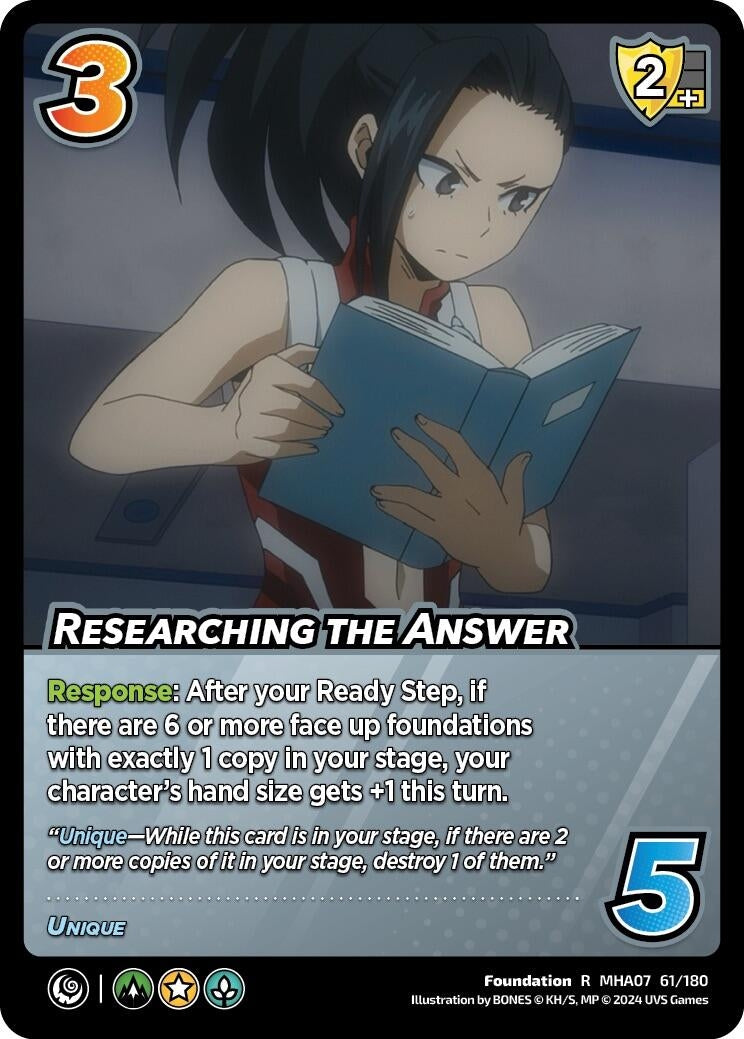 Image for Researching the Answer (UniVersus: My Hero Academia: Girl Power) (61/180) - UniVersus