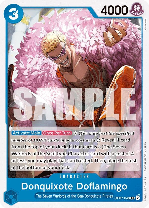 Image for Donquixote Doflamingo (500 Years in the Future) (OP07-048) - One Piece Card Game