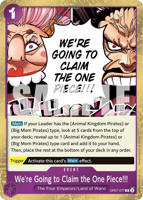 Image for We're Going to Claim the One Piece!!! (500 Years in the Future) (OP07-077) - One Piece Card Game
