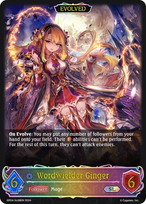 Image for Wordwielder Ginger (Evolved) (SL) (BP04: Cosmic Mythos) (BP04-SL08EN) - Shadowverse: Evolve