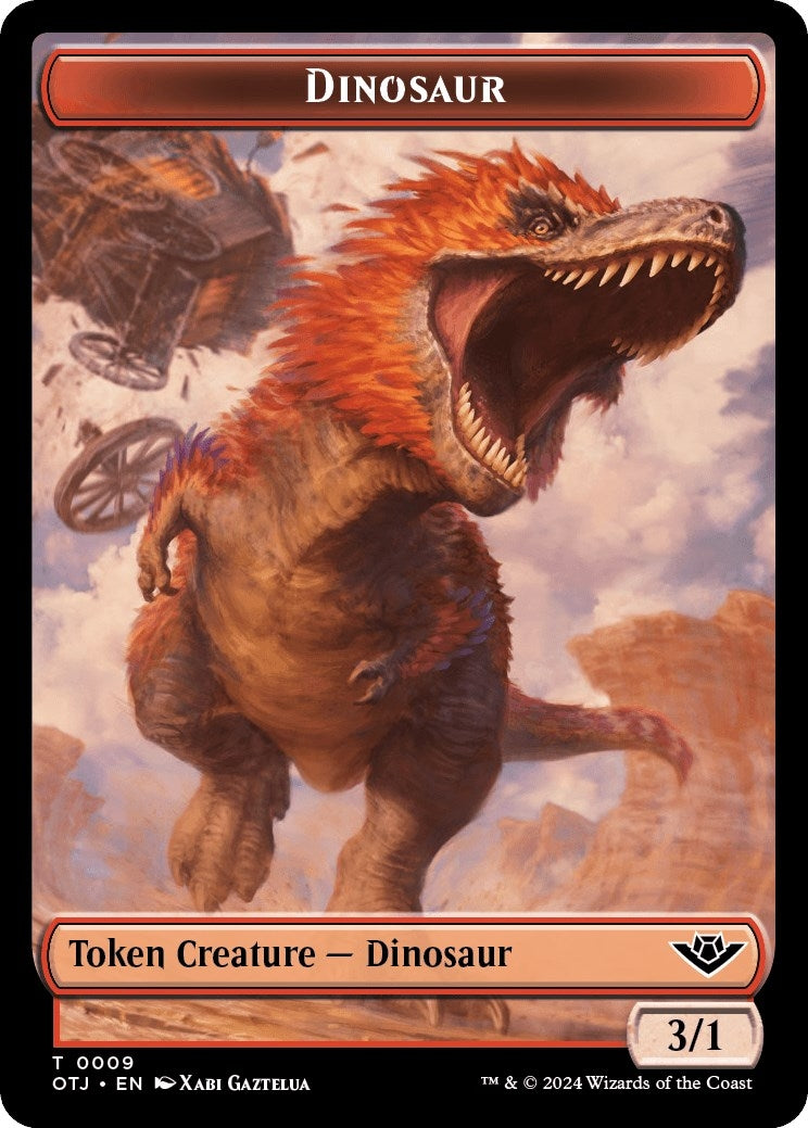 Image for Dinosaur // Plot Double-Sided Token (Outlaws of Thunder Junction) (9 // 20) - Magic: The Gathering
