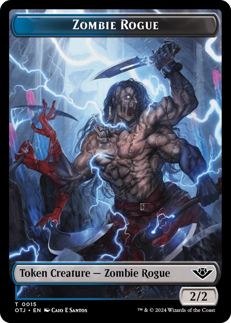 Image for Zombie Rogue // Plot Double-Sided Token (Outlaws of Thunder Junction) (15 // 20) - Magic: The Gathering