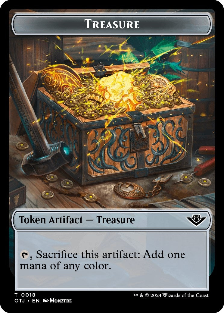 Image for Treasure // Bat Double-Sided Token (Outlaws of Thunder Junction) (18 // 1) - Magic: The Gathering