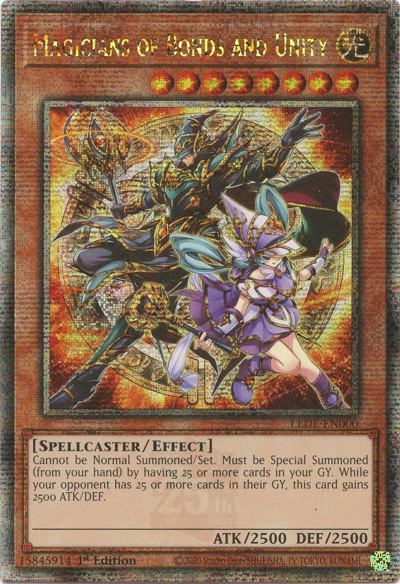 Image for Magicians of Bonds and Unity (Quarter Century Secret Rare) (Legacy of Destruction) (LEDE-EN000) - YuGiOh