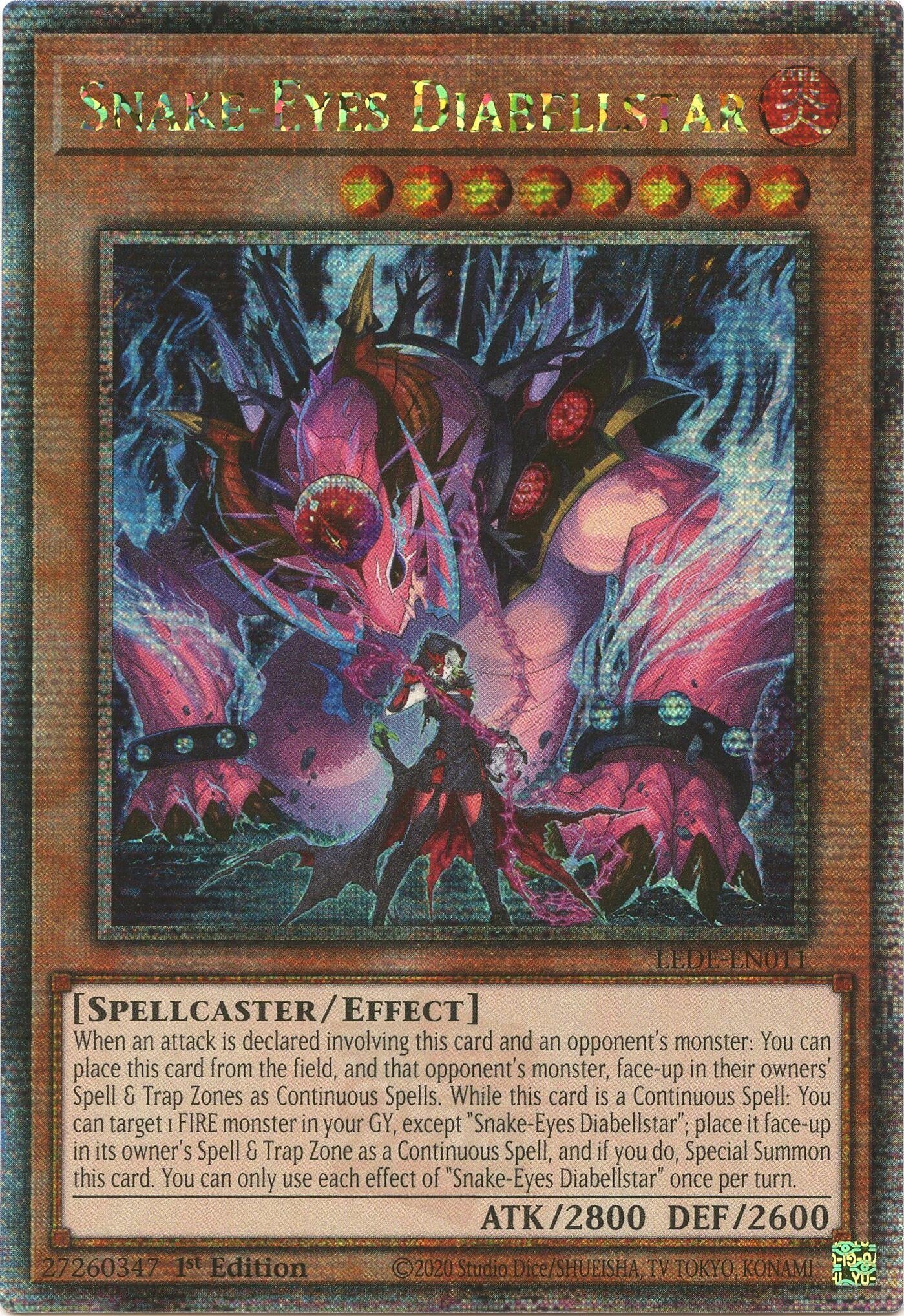 Image for Snake-Eyes Diabellstar (Quarter Century Secret Rare) (Legacy of Destruction) (LEDE-EN011) - YuGiOh