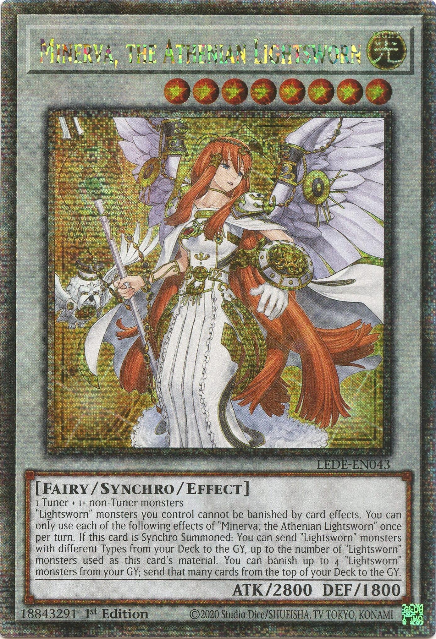 Image for Minerva, the Athenian Lightsworn (Quarter Century Secret Rare) (Legacy of Destruction) (LEDE-EN043) - YuGiOh