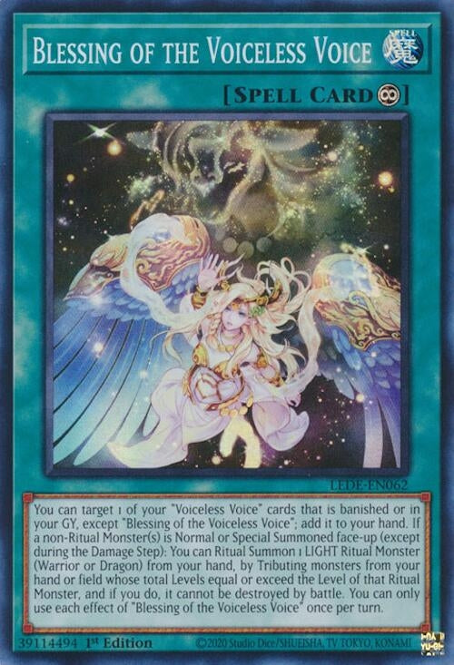 Image for Blessing of the Voiceless Voice (Legacy of Destruction) (LEDE-EN062) - YuGiOh